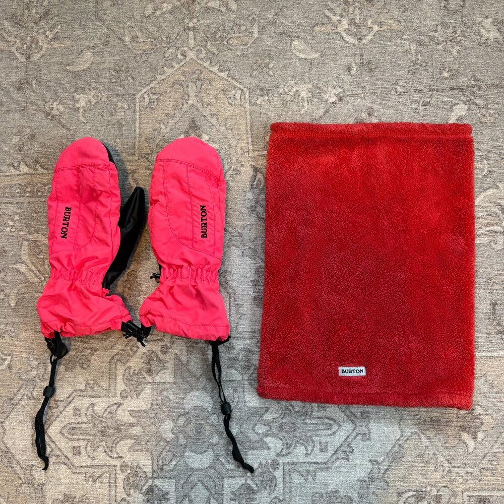 Women's Burton Profile Mitten Size Small + Burton Cora Neck Warmer